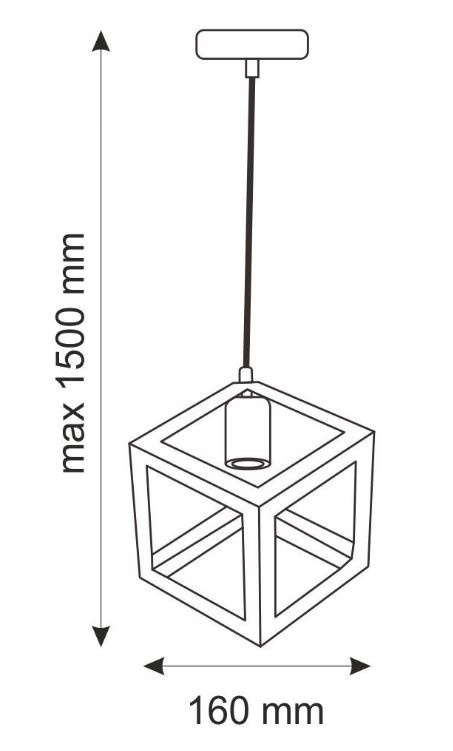 Lampa wisząca żyrandol CUBAN Black czarna 16 cm kuchnia jadalnia 130 cm Lampa wisząca żyrandol CUBAN Black czarna 16 cm kuchnia jadalnia 130 cm