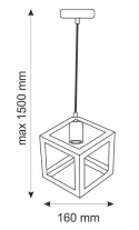 Lampa wisząca żyrandol CUBAN White biała 16 cm kuchnia jadalnia 130 cm Lampa wisząca żyrandol CUBAN White biała 16 cm kuchnia jadalnia 130 cm