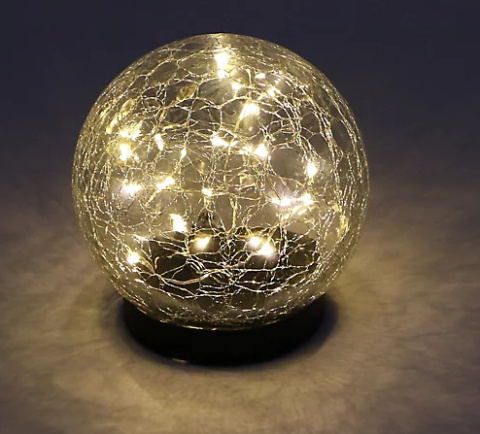 Oświetlenie słoneczne LED kula szklana 12,5cm szer solar Oświetlenie słoneczne LED kula szklana 12,5cm szer solar