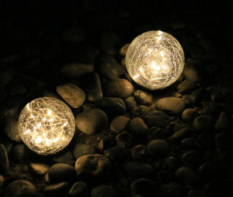 Oświetlenie słoneczne LED kula szklana 12,5cm szer solar Oświetlenie słoneczne LED kula szklana 12,5cm szer solar