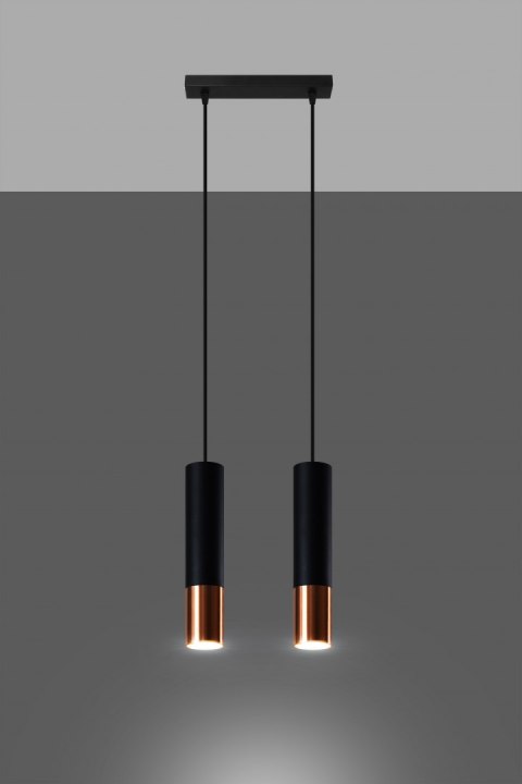Lampa wisząca LOOPEZ 2 czarny/miedź Lampa wisząca LOOPEZ 2 czarny/miedź