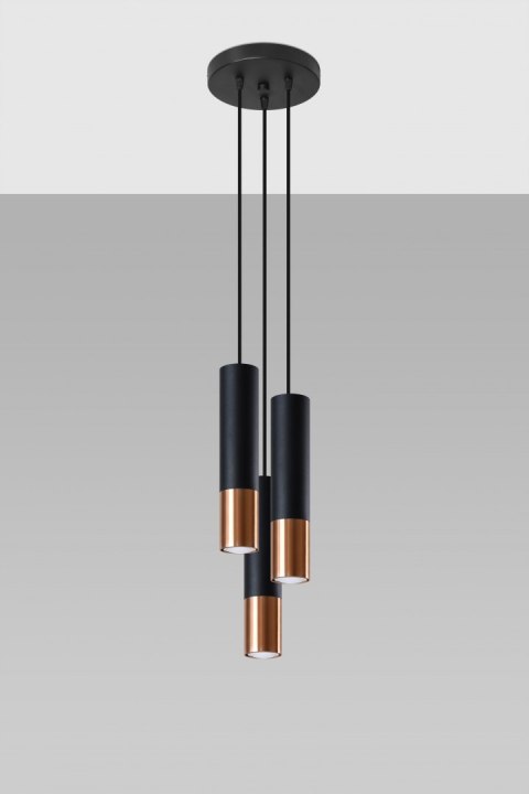 Lampa wisząca LOOPEZ 3P czarny/miedź Lampa wisząca LOOPEZ 3P czarny/miedź