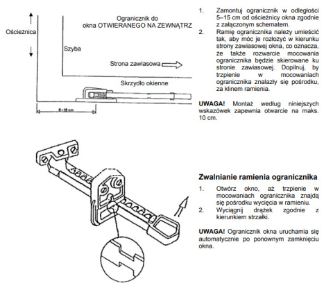 Ogranicznik okienny wietrzenie zabezpiecz okno przeciag Ogranicznik okienny wietrzenie zabezpiecz okno przeciag