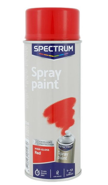 Spray 400ml akrylowy farba czerwony połysk wszystko kryje Spray 400ml akrylowy farba czerwony połysk wszystko kryje