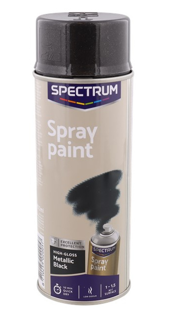 Spray 400ml akrylowy farba metalic czarny wszystko kryje Spray 400ml akrylowy farba metalic czarny wszystko kryje