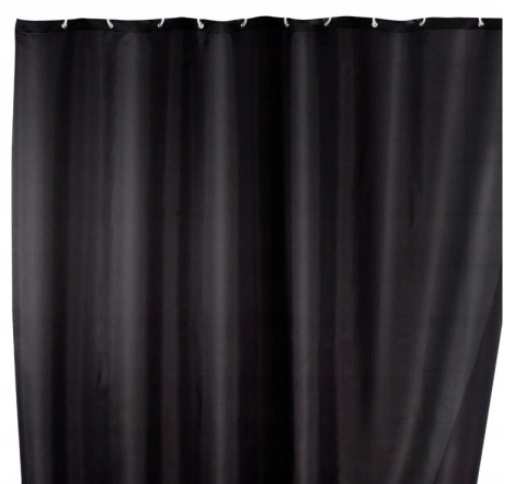 Zasłona prysznicowa BLACK 180x200 cm poliester czarna Zasłona prysznicowa BLACK 180x200 cm poliester czarna