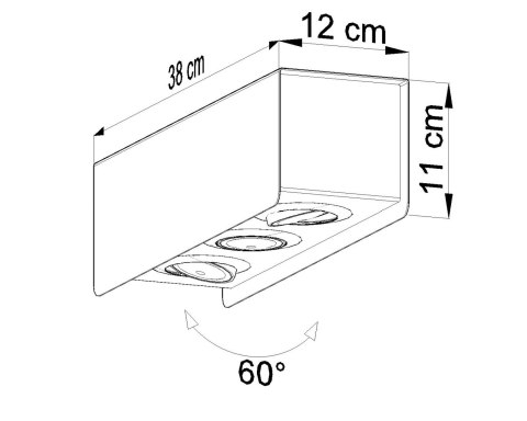 Plafon STEREO 3 Czarny Plafon STEREO 3 Czarny