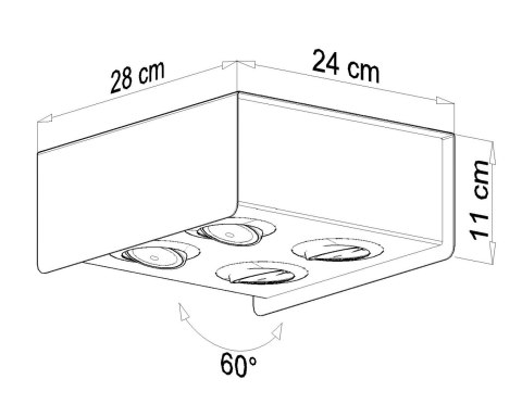 Plafon STEREO 4 Biały Plafon STEREO 4 Biały