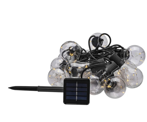 Światełka 15 lamp Solarna BULB LED 4,8m czujka zmierzchu łańcuch świetlny Światełka 15 lamp Solarna BULB LED 4,8m czujka zmierzchu łańcuch świetlny