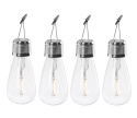 Szklane lampki solarne BULB LED białe 4szt zawieszane Szklane lampki solarne BULB LED białe 4szt zawieszane
