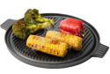 Grill płyta żeliwna dwustronna 43cm na ognisko szczotka