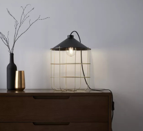 LED Lampa stołowa JULES loft E27 czarna metal LED Lampa stołowa JULES loft E27 czarna metal