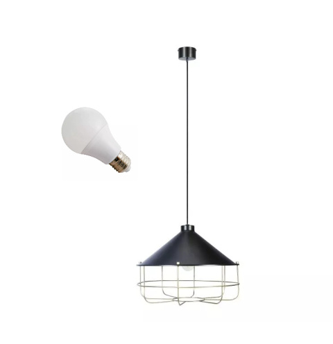 LED Lampa wisząca JULES loft E27 czarna metal LED Lampa wisząca JULES loft E27 czarna metal