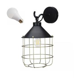 LED Kinkiet JULES loft E27 czarna metal lampa