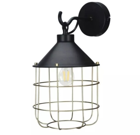 LED Kinkiet JULES loft E27 czarna metal lampa LED Kinkiet JULES loft E27 czarna metal lampa