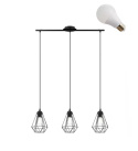LED Lampa wisząca SOPHIA 3-punktowa E27 czarna metal LED Lampa wisząca SOPHIA 3-punktowa E27 czarna metal