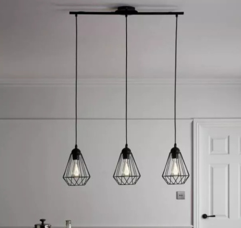 LED Lampa wisząca SOPHIA 3-punktowa E27 czarna metal LED Lampa wisząca SOPHIA 3-punktowa E27 czarna metal