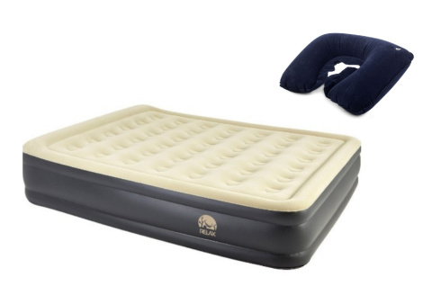 Łożko materac z pompką PVC 152cm 203cm 43cm 230V poduszka