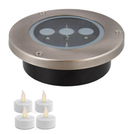 LED Lampa LED IP66 solarna gruntowa na trawę plus tealight LED Lampa LED IP66 solarna gruntowa na trawę plus tealight