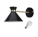LED Lampa ścienna kinkiet EVE 30cm E27 czarna złota mat LED Lampa ścienna kinkiet EVE 30cm E27 czarna złota mat