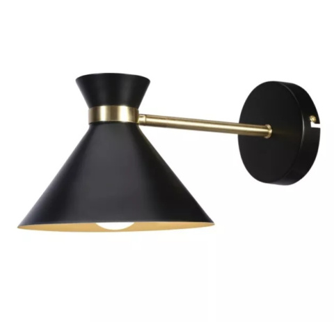 LED Lampa ścienna kinkiet EVE 30cm E27 czarna złota mat LED Lampa ścienna kinkiet EVE 30cm E27 czarna złota mat