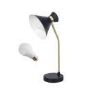 LED Lampa biurkowa EVE E27 45cm czarna złota regulowana LED Lampa biurkowa EVE E27 45cm czarna złota regulowana