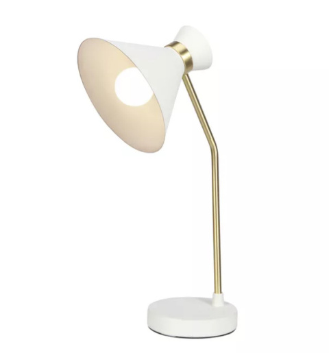 LED Lampa biurkowa EVE 45cm E27 biała złota regulowana LED Lampa biurkowa EVE 45cm E27 biała złota regulowana
