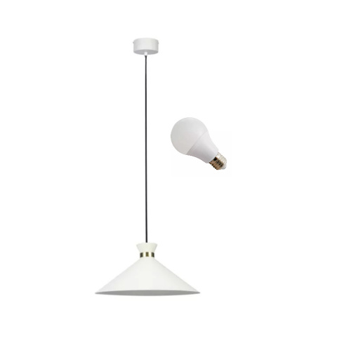 LED Lampa wisząca EVE 35cm E27 biała złota mat