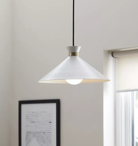 LED Lampa wisząca EVE 35cm E27 biała złota mat LED Lampa wisząca EVE 35cm E27 biała złota mat