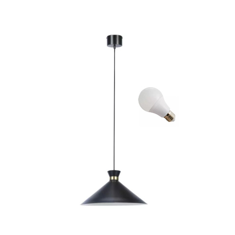 LED Lampa wisząca EVE 35cm E27 czarna złota mat LED Lampa wisząca EVE 35cm E27 czarna złota mat