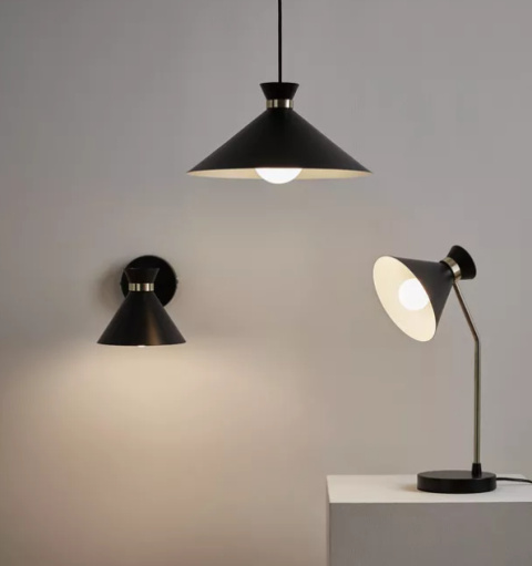 LED Lampa wisząca EVE 35cm E27 czarna złota mat LED Lampa wisząca EVE 35cm E27 czarna złota mat