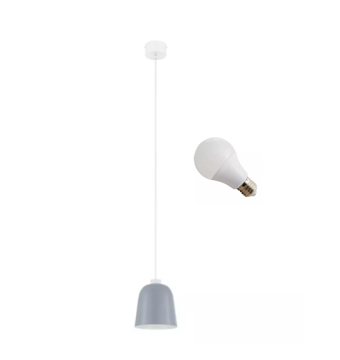 LED Lampa wisząca Madison 18cm E27 metalowa szara LED Lampa wisząca Madison 18cm E27 metalowa szara