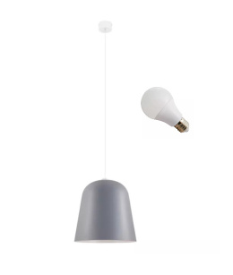 LED Lampa wisząca Madison 38cm E27 metalowa szara