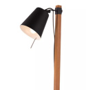 LED Lampa podłogowa LINDA E27 127cm czarna drewno regulowana LED Lampa podłogowa LINDA E27 127cm czarna drewno regulowana