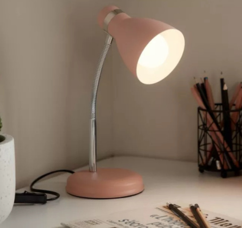LED Lampa biurkowa SIMON E27 31cm różowa regulowana LED Lampa biurkowa SIMON E27 31cm różowa regulowana
