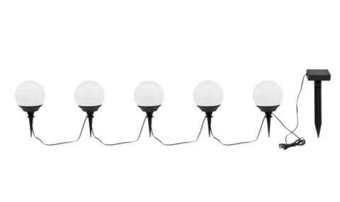 LED Lampa solarna 5szt kule białe śr 9cm LED IP44 tealight4ZWY LED Lampa solarna 5szt kule białe śr 9cm LED IP44 tealight4ZWY