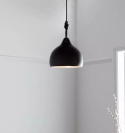 LED Lampa wisząca SUSAN 22cm E27 czarna ceramiczna metal