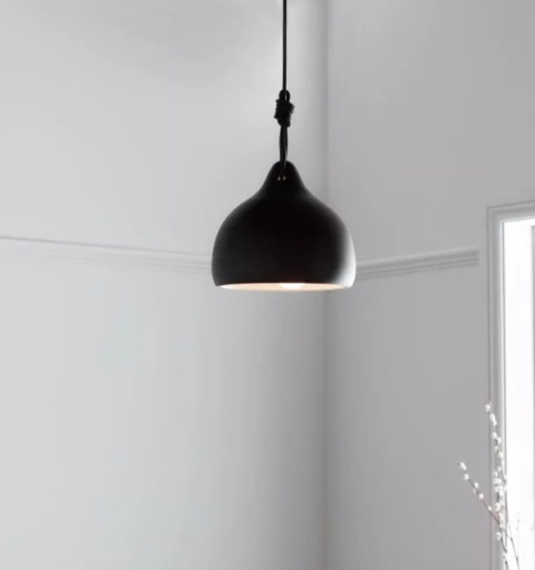 LED Lampa wisząca SUSAN 22cm E27 czarna ceramiczna metal LED Lampa wisząca SUSAN 22cm E27 czarna ceramiczna metal