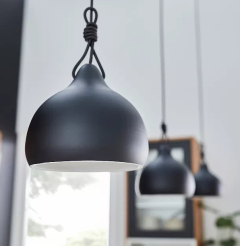 LED Lampa wisząca SUSAN 22cm E27 czarna ceramiczna metal LED Lampa wisząca SUSAN 22cm E27 czarna ceramiczna metal