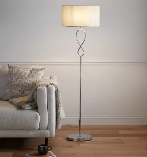 LED Lampa podłogowa SINA E27 152cm szara srebrna LED Lampa podłogowa SINA E27 152cm szara srebrna