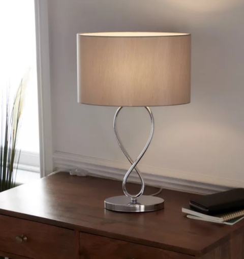 LED Lampa stołowa SINA E14 54cm szara srebrna LED Lampa stołowa SINA E14 54cm szara srebrna