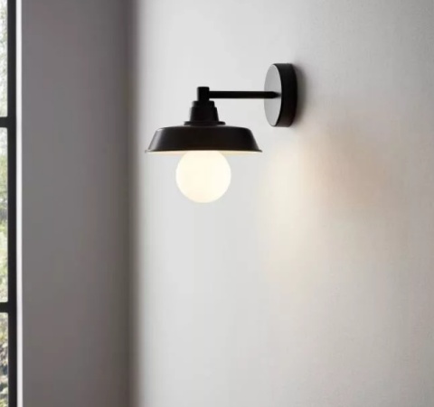 LED Lampa ścienna kinkiet ALBERT E27 czarny metalowy LED Lampa ścienna kinkiet ALBERT E27 czarny metalowy