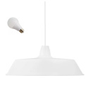 LED Lampa wisząca ALBERT 38cm E27 biała metalowa LED Lampa wisząca ALBERT 38cm E27 biała metalowa