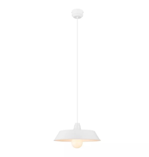 LED Lampa wisząca ALBERT 38cm E27 biała metalowa LED Lampa wisząca ALBERT 38cm E27 biała metalowa