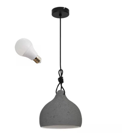 LED Lampa wisząca SUSAN 22cm E27 szara ceramiczna metal LED Lampa wisząca SUSAN 22cm E27 szara ceramiczna metal