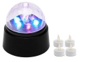 LED Lampa UFO disco obrotowa rgb tealight4 LED Lampa UFO disco obrotowa rgb tealight4