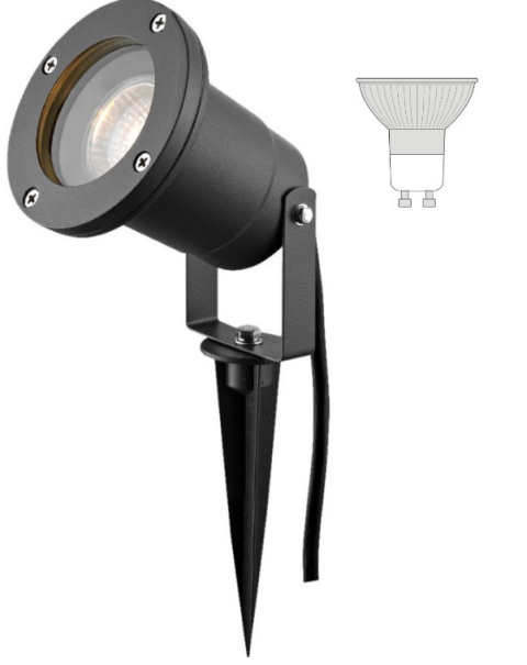 LED Lampa reflektor BLACK ogrodowy IP54 wbijany GU10 LED Lampa reflektor BLACK ogrodowy IP54 wbijany GU10