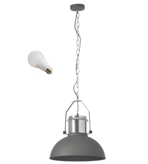 LED Lampa wisząca STAN 38cm E27 szara metalowa LED Lampa wisząca STAN 38cm E27 szara metalowa