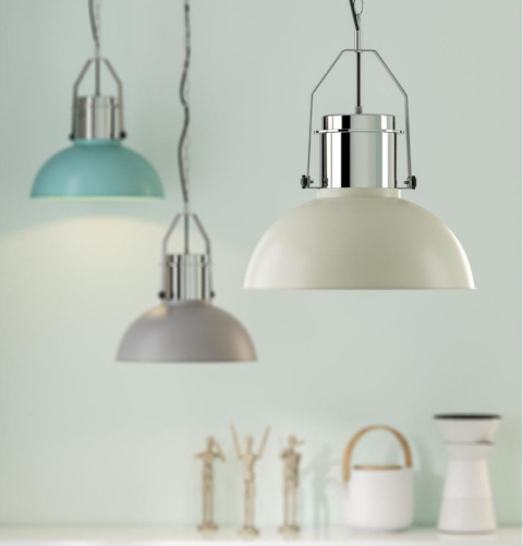LED Lampa wisząca STAN 38cm E27 biała metalowa LED Lampa wisząca STAN 38cm E27 biała metalowa