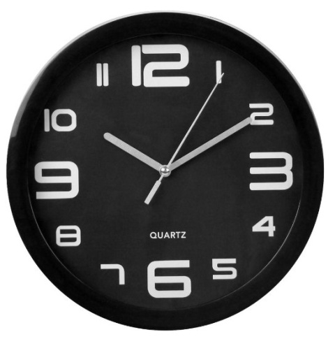 Zegar ścienny TAO czarny baterie 22cm metalowe wskazówki Zegar ścienny TAO czarny baterie 22cm metalowe wskazówki